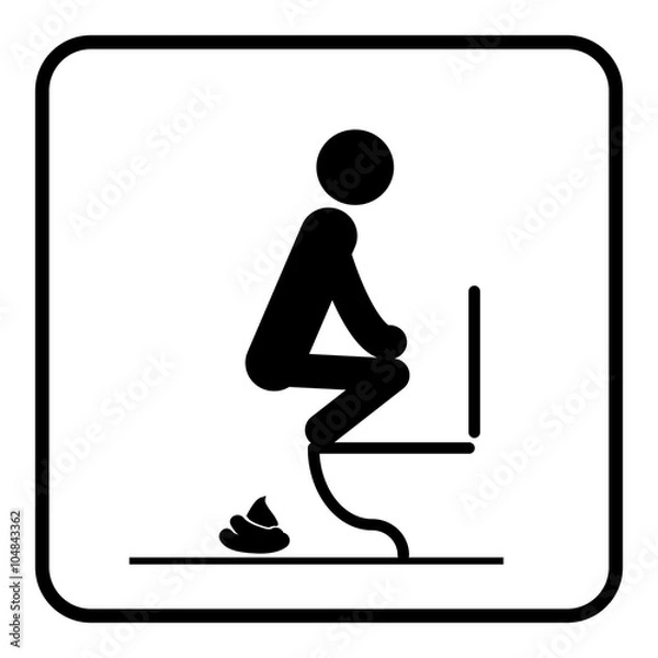 Fototapeta Toilet rules stickers set
