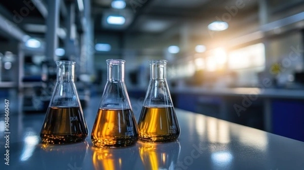 Fototapeta Laboratory flask experiment