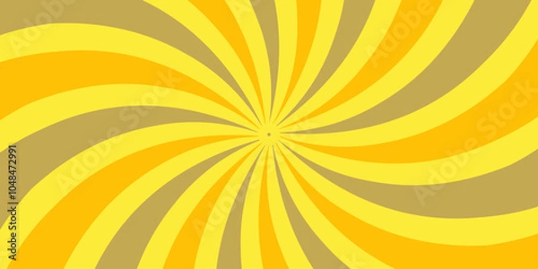 Obraz Swirling radial ice cream background. Orange groovy vortex spiral twirl. Twirl sunburst psychedelic pattern. Orange lollipop texture. Swirl candy background. Vector illustration.