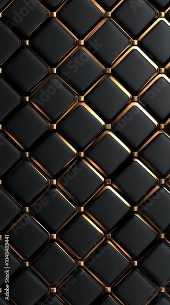 Fototapeta Elegant Black and Gold Textured Background with Geometric Pattern