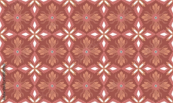 Fototapeta Damask Tribal pattern,ethnic fabric,elegant pattern designs woven fabric,Pattern motif,flora,geometric, texture design for wallpaper,wrapping,clothing,table linens,rug,carpet,damask design fabric.