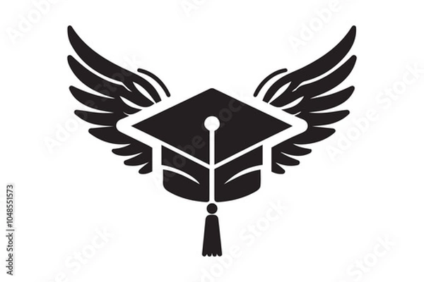 Obraz Graduation Cap With Wings Vector Art & Illustration