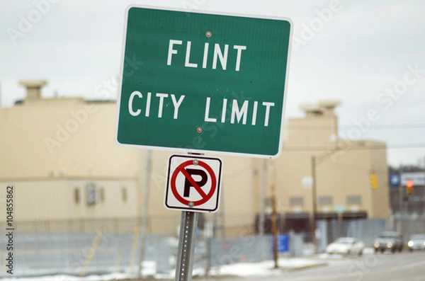 Fototapeta Flint City Limit, Downtown