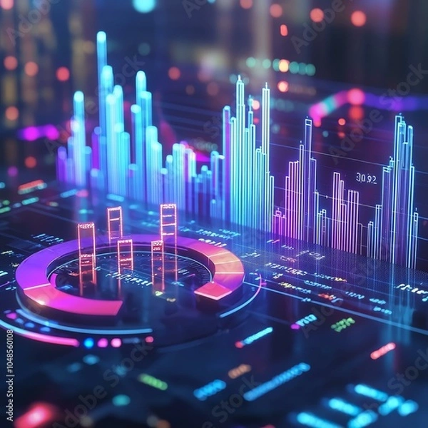 Fototapeta Business audit stock financial finance management on analysis data strategy with graph accounting marketing or report chart economy investment research profit concept. generative ai.
