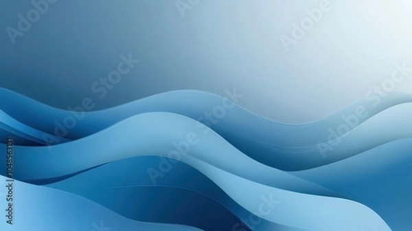 Obraz Abstract Blue Wave Background -  Fluid Design  With Gradient And Soft Shadows