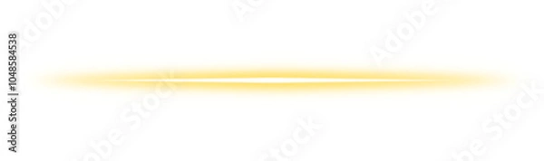 Fototapeta Glowing light line isolated on transparent background. Shine glow light ray. Neon line border sparkling. Shining gold neon light beam. Sun ray effect PNG. Sparkle neon line sign. Ray of light flare