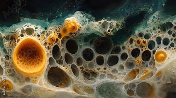 Fototapeta Generative AI exploring abstract art, surreal shapes, bright colors, immersive visuals, futuristic creative concept