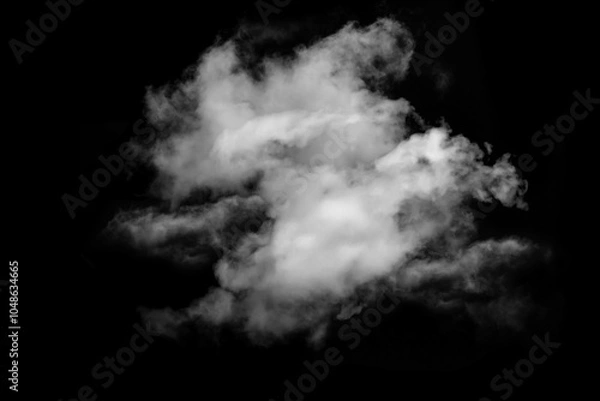 Fototapeta Isolated Cloud on Black Background