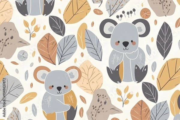 Fototapeta seamless pattern with animals