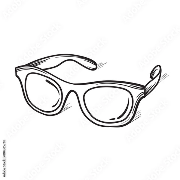 Obraz Glasses sunglasses vector hand drawn illustration