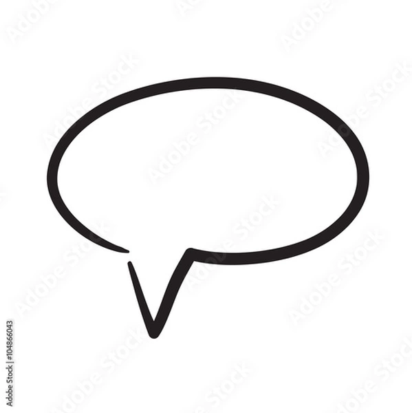 Obraz Hand drawn bubble dialog vector icon illustration.