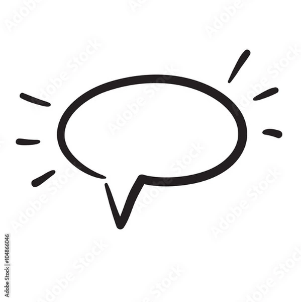 Obraz Hand drawn bubble dialog vector icon illustration.