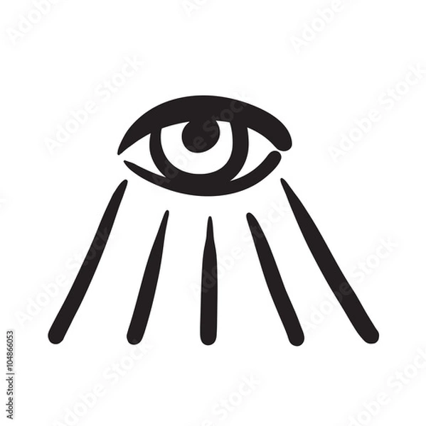 Obraz Hand drawn eye symbol vector icon illustration .