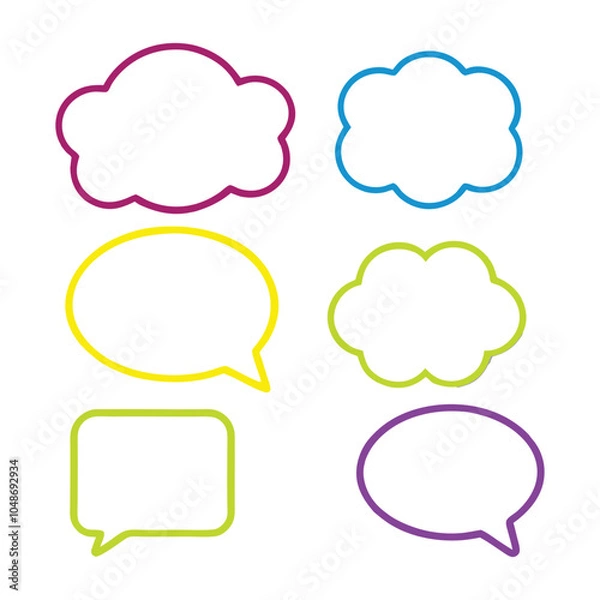 Obraz Geometric and Organic Speech Bubbles Vector for Digital and Print Projects.