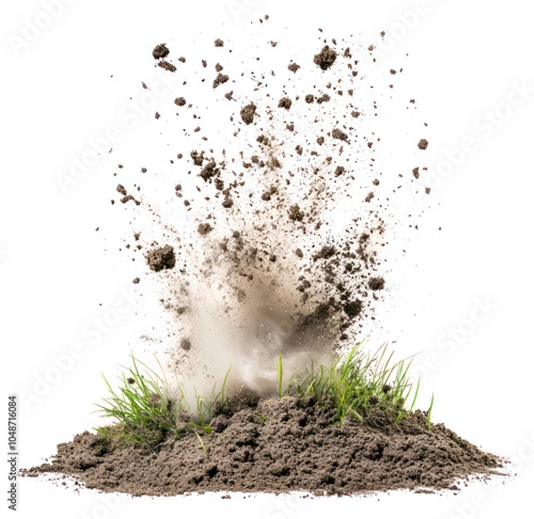 Obraz PNG Grassy Yard Explosion explosion dynamic nature.