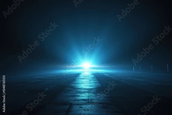 Fototapeta Mysterious glowing path leading to the unknown