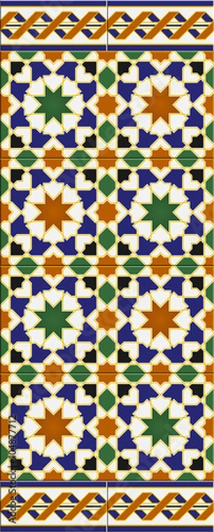 Obraz Arabic tiles seamless horizontal pattern 3