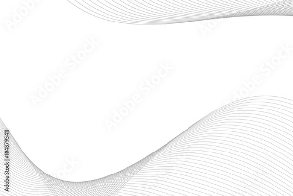 Fototapeta Abstract grey wave lines pattern on white background with space for your text Vector EPS 10