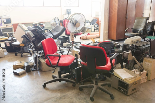 Obraz Abandoned office equipments