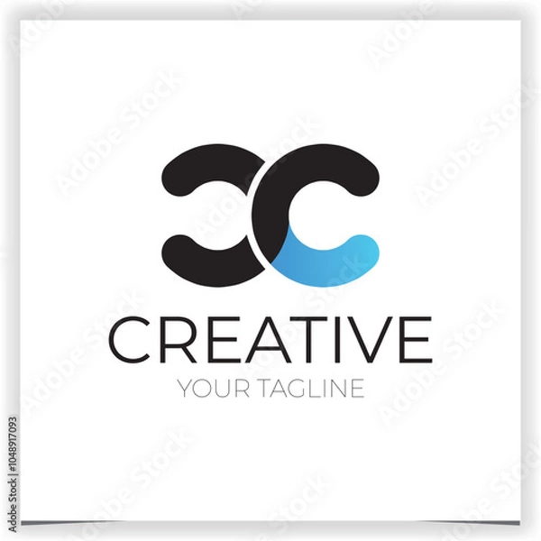 Fototapeta Abstract CC Initial Letter Logo Flat Vector Design Template Element Can Be Used For Branding Logo