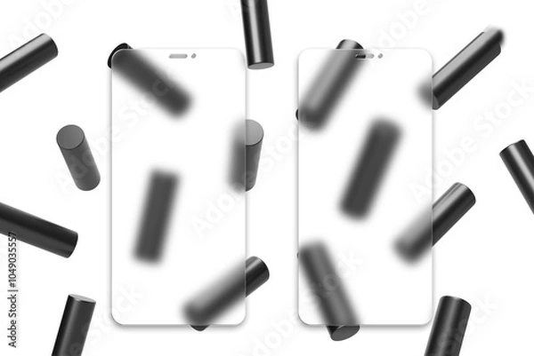 Fototapeta Interface presentation mockup glass effect mockup template