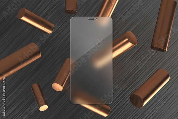 Fototapeta Interface presentation mockup glass effect mockup template