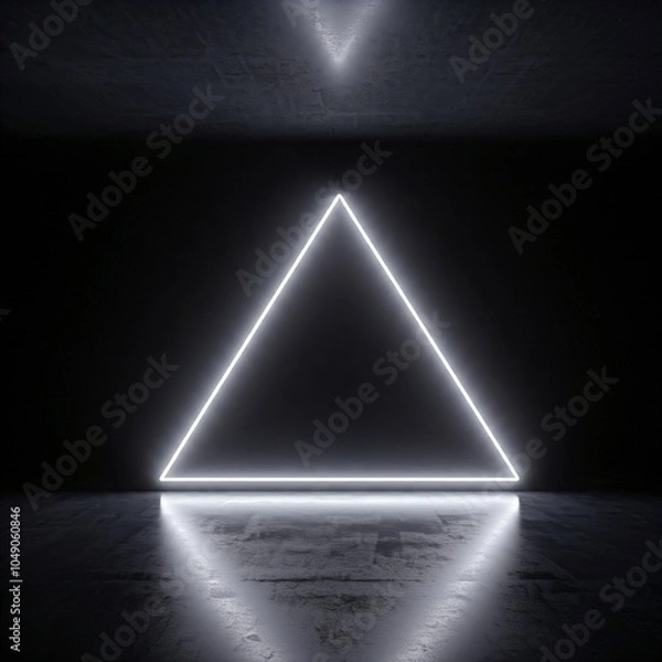 Obraz abstract background with neon triangle