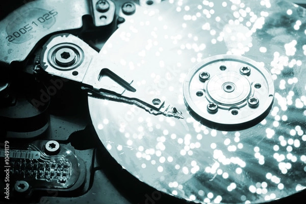 Obraz Fiber optics background with lots of light spots