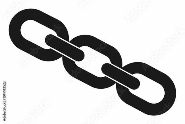 Obraz Chain link black silhouette vector illustration