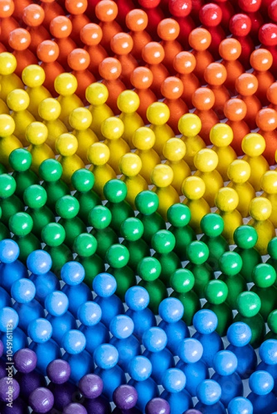 Fototapeta Playful Concepts: Pride colored figurines in diagonal rows
