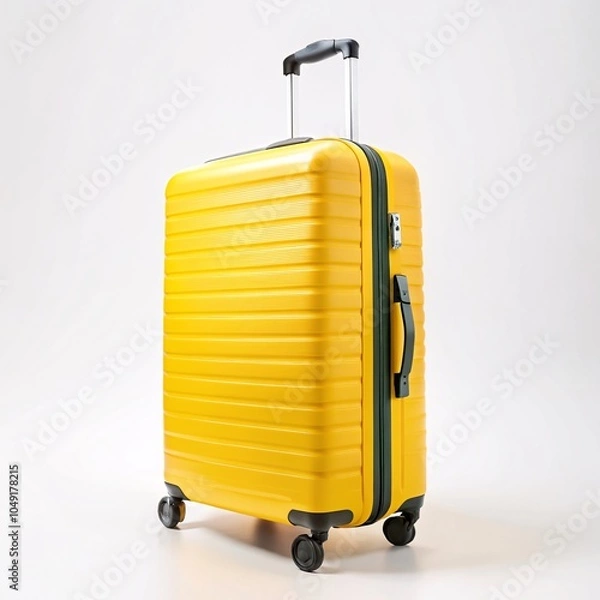 Obraz yellow suitcase on white isolated background