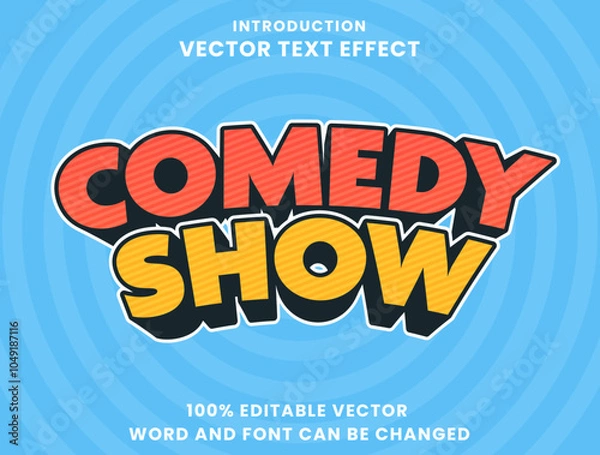 Fototapeta Editable text effect Comedy Show 3d Cartoon template style premium
