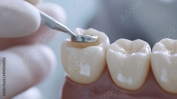 Obraz dentist cleaning teeth