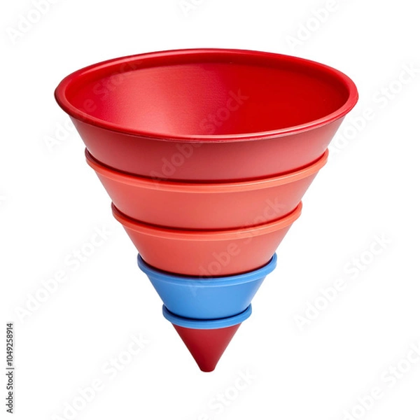 Obraz 3D Marketing Funnel ,3D Render isolated on white background