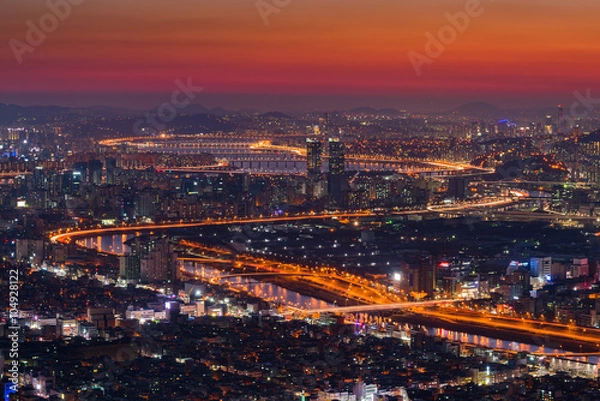 Obraz Seoul City Skyline, The best view of South Korea.