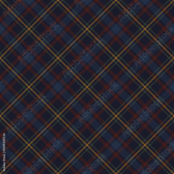 Fototapeta Dark Academia Plaid Check Seamless Pattern - Cute plaid check repeating pattern design