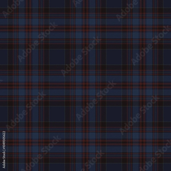 Obraz Dark Academia Plaid Check Seamless Pattern - Cute plaid check repeating pattern design