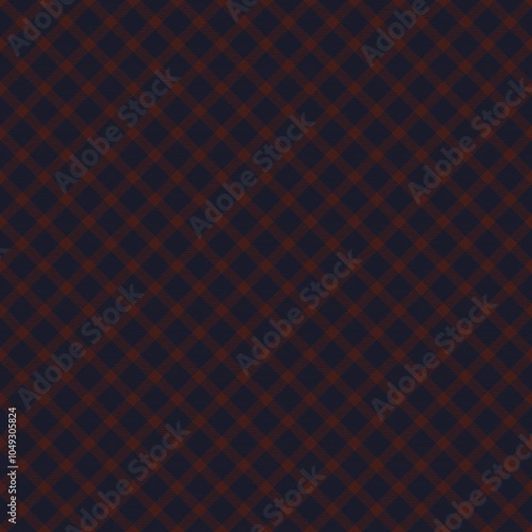 Fototapeta Dark Academia Plaid Check Seamless Pattern - Cute plaid check repeating pattern design