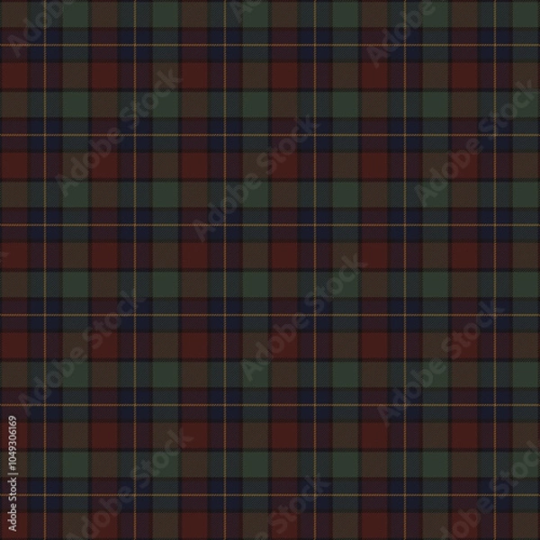 Fototapeta Dark Academia Plaid Check Seamless Pattern - Cute plaid check repeating pattern design