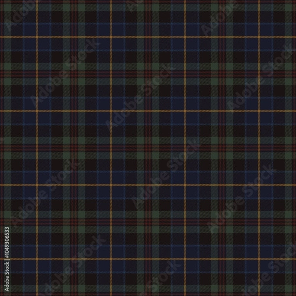 Obraz Dark Academia Plaid Check Seamless Pattern - Cute plaid check repeating pattern design