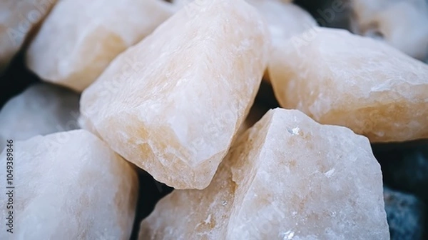 Fototapeta closeup of crystalline minerals with sharp edges embedded in rock.
