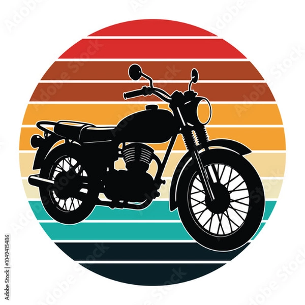 Fototapeta motorcycle on a retro vintage background