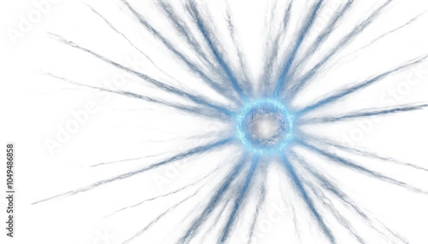 Obraz High-Impact Electric Blue Energy Burst for Transparent Background