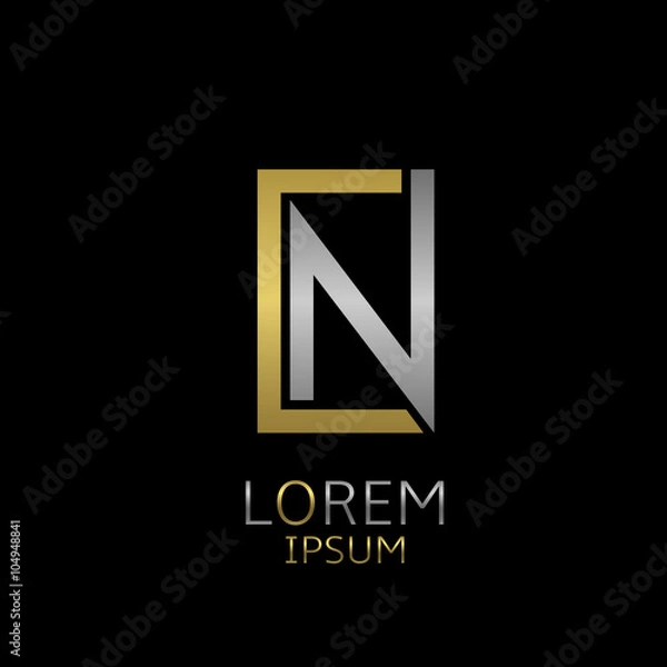 Fototapeta CN letters logo