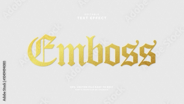 Fototapeta Emboss text effect gold