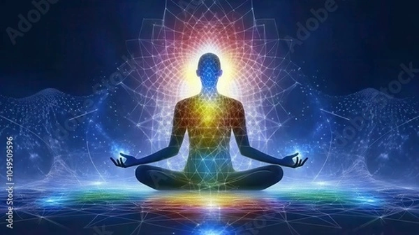 Fototapeta Explore the transformative power of meditation through vibrant visualizations for mindfulness and well-being