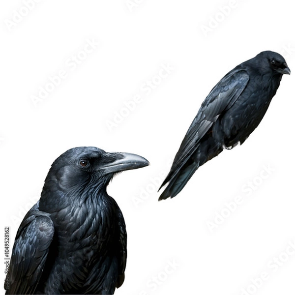 Obraz Black raven close-up, Generative AI.