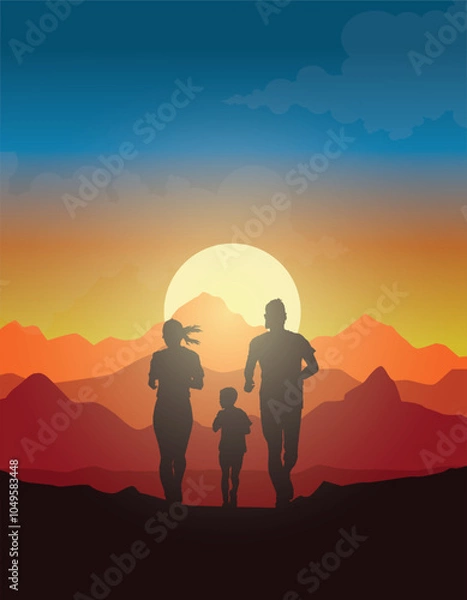 Fototapeta running, run, running silhouette, runner silhouette, sport, illustration, 
vector, shoes running, trail running, runner marathon