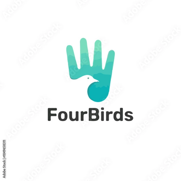 Fototapeta hand and logo