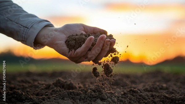Obraz hand holding a burning earth